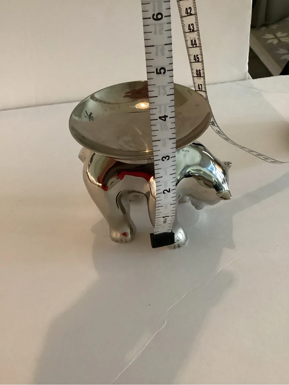 Vintage Restoration Hardware Polar Bear Candle Holder Silver Plate
